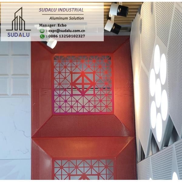 SUDALU RAL PDVF Colour Aluminum 3D Perforated Exterior Panel Metal cnc Curvel