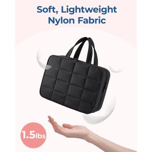 Black Large Carry-on Travel Accessories Essentials Puffy Makeup Cosmetic Custom