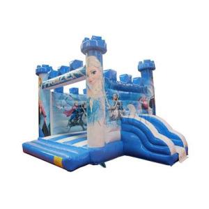 Frozen Theme Inflatable Bounce House With Slide Environmental Friendly