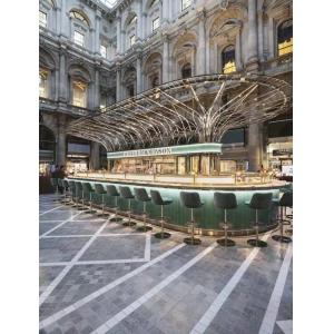 Whiskey Music Dining Bar Stool Tufted Metal Swivel Bar Counter Chair