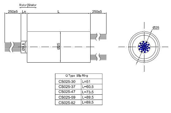 25mm FCC Signal High Speed Slip Ring Aluminium Alloy 5000rpm , 2-36 circuits 2A