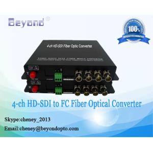 China CCTV Cameras HD-SDI video signal to fiber converter,4-ch HD-SDI video with Gbe to fiber extender on sale