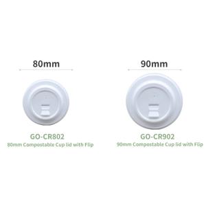 80mm Cup Cover Hot Molded Biodegradable Bagasse Pulp Sugarcane Coffee Cup Cover