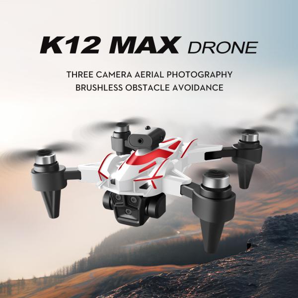 2.4G Frequency K12 Max Drone Wifi FPV RC Drones with Remote Control Video Quadcopter Toy and Three Pro 4K HD Camera