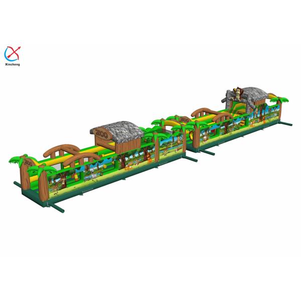 Commercial Giant Inflatable Obstacle Course Zoo Adventure Obstacle Course Bounce