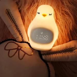 Led Alarm Clock with Penguin Silicone Multi-functional Usb Charging with Small
