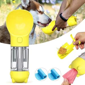 Portable Dog Drinking Bottle 300ML Waste Bag Holder