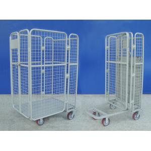 Supermarket Wire Mesh Cart Durable Galvanized Rolling Hand Trolley Cart