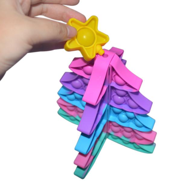 3D Large Tie Dye Christmas Tree Fidget Toy Cute Anxiety Popper Game Gift For Kid