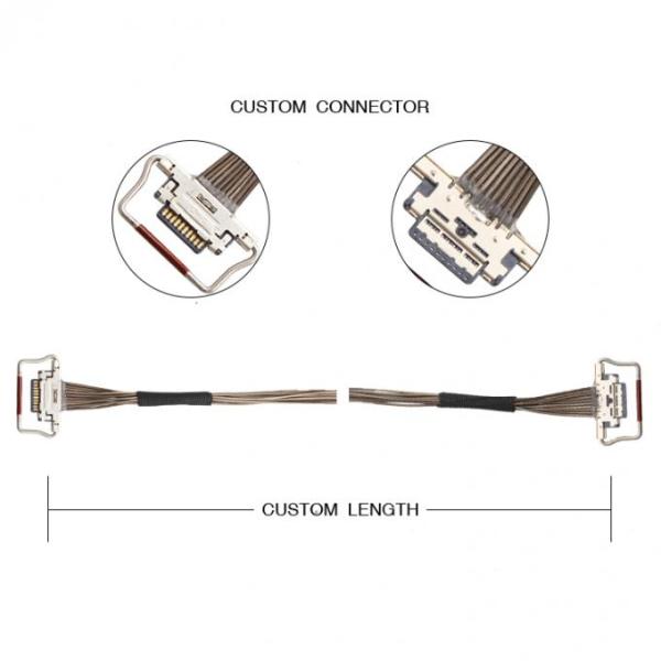 I PEX Coaxial LVDS Cable 0.4mm Pitch 20633-310T-01S 38AWG 10 Pin eDP 0