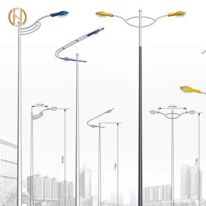 China Octagonal Shape Street Light Pole Q235B Single Arm Steel Pole on sale
