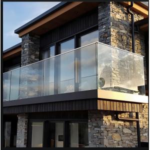 Modern Galvanized Balcony Glass Railing ISO Certified Indoor Outdoor