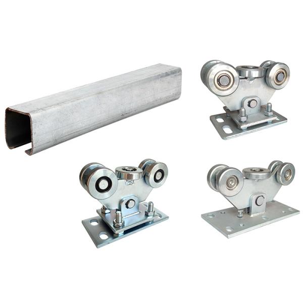 U Groove Steel Bottom Track Cantilever Gate System 5 Wheels
