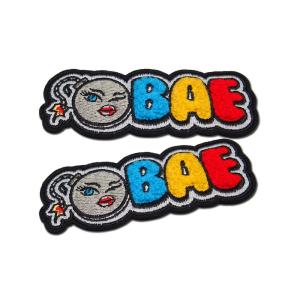 Chenille Clothing Embroidered Patches Logo Merrowed For Hats​