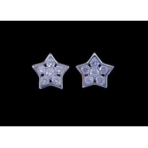 925 Silver Jewellery Silver Cubic Zirconia Earrings With Little Star Shape