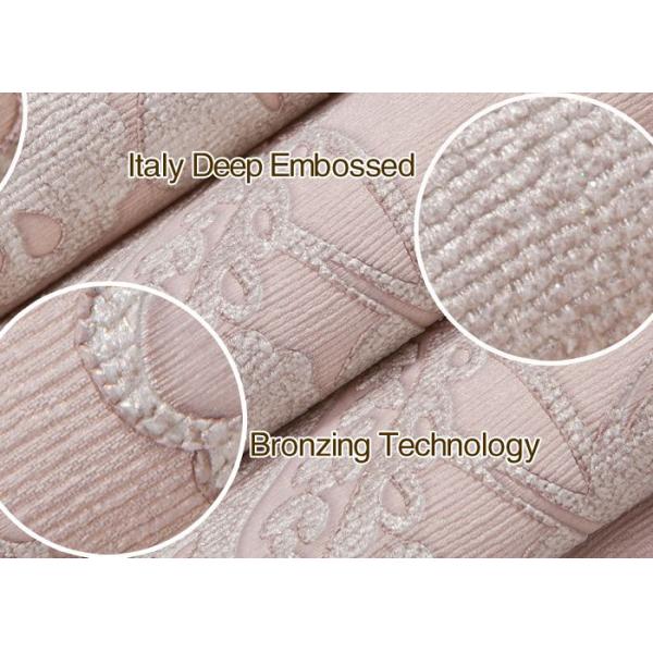 PVC Country Style Wallpaper With Strippable , Bright Floral Wallpaper For Walls