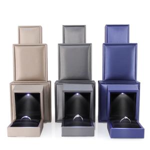 Hanhong Custom Logo Faux Leather Velvet Jewelry Box for Earrings Bracelet