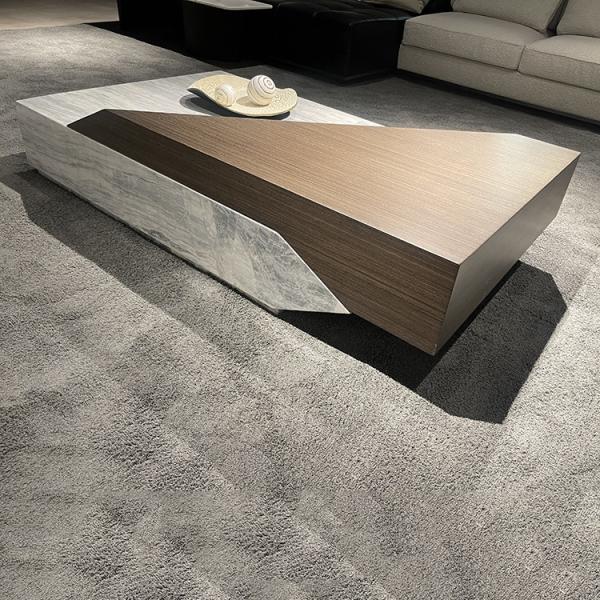 Creative Marble Solid Wood Coffee Table Light Luxury Italian Style Furniture