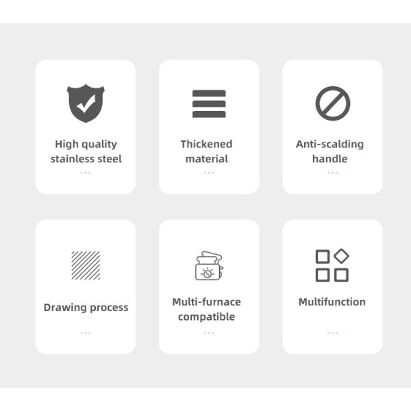 High Quality 304 Stainless Steel Ware 12pcs Cookware Set Cooking Food Pot