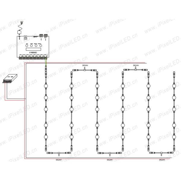 50mm DC24V 4pcs SMD5050 DMX LED Light Wateproof IP67 rgb LED pixel Ball