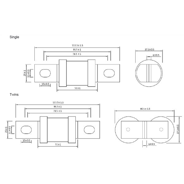 700VDC Ceramic Automotive Fuses Fast Acting Fuse For DC Application