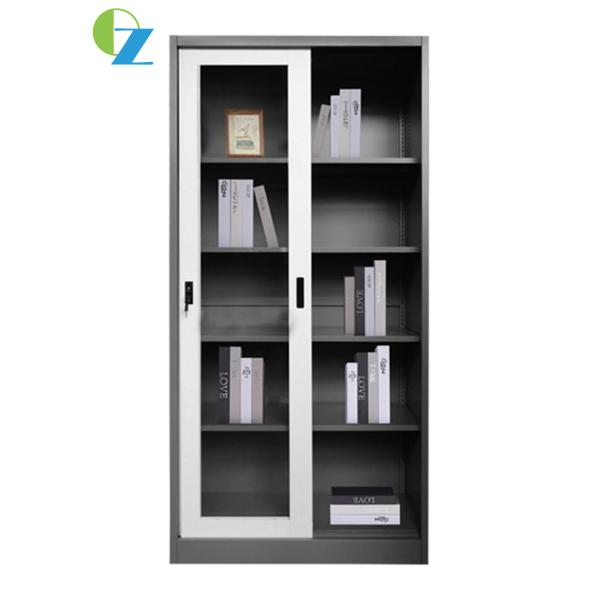 Buy H1850mm Two Glass Sliding Door Steel Office Cupboard Office Steel Furniture at wholesale prices