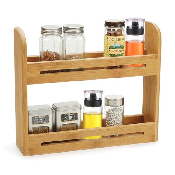 Buy Countertop Seasoning Stand Bamboo Kitchen Shelf Wooden Crafts Supplies at wholesale prices