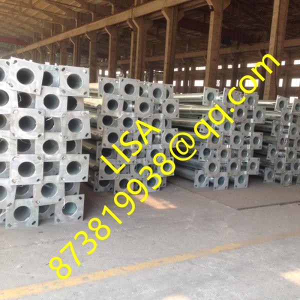Nigeria Hot-dip Galvanized Round Tapered Street Lighting Steel Poles 9M Q235 Pole