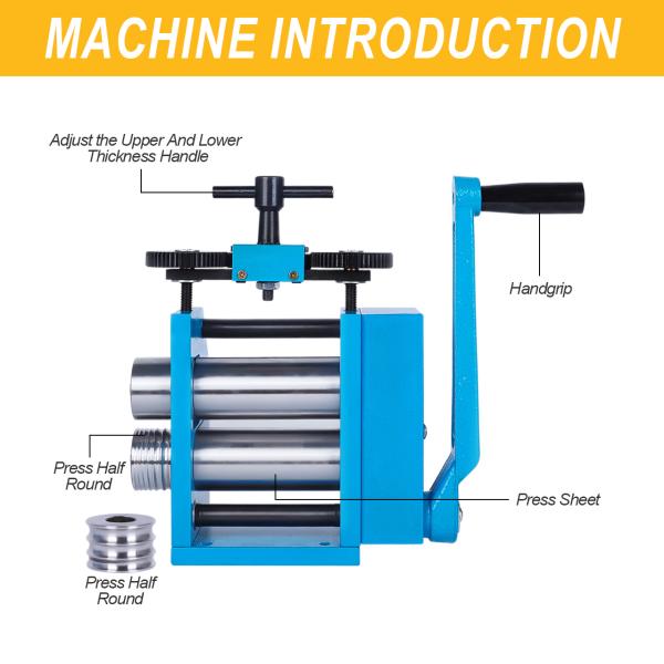 Tooltos Four In One Manual Jewelry Rolling Mill Machine With Flat Roller