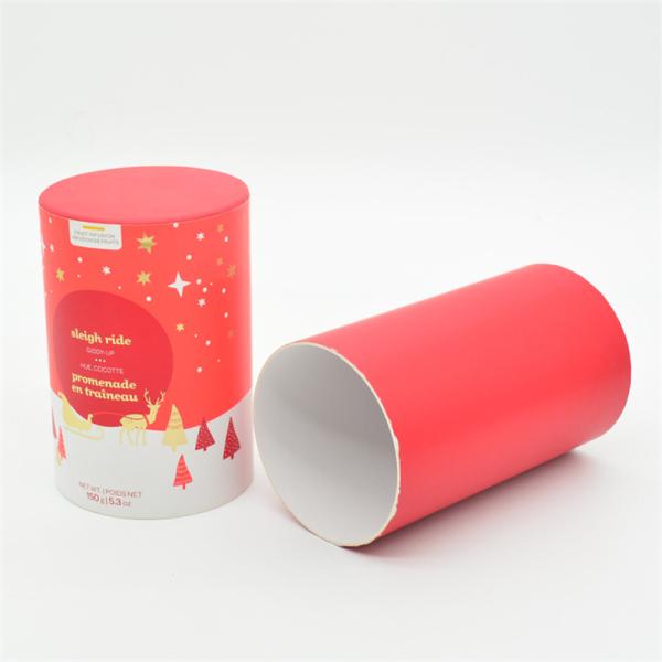 OEM Red Kraft Paper Cylinders , 150g 5.3cm Tea Packaging Boxes