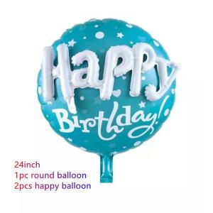 Happy Birthday Party Scene Layout Aluminum Foil Balloon Floating 24inch