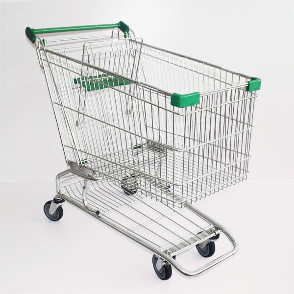 Convenient Customized Logos Metal Shopping Carts Trolley For Supermarket 60L
