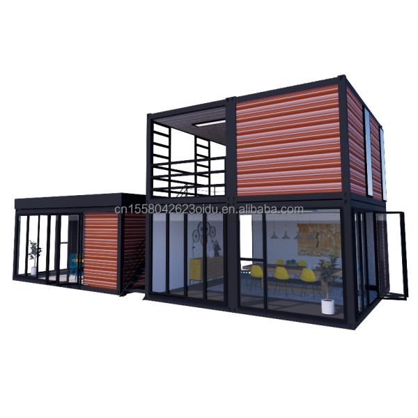 Galvanized Steel Square Tubes 40ft 20ft Deluxe Bedroom Large Glass Studio Movable House for Living in Customized Design