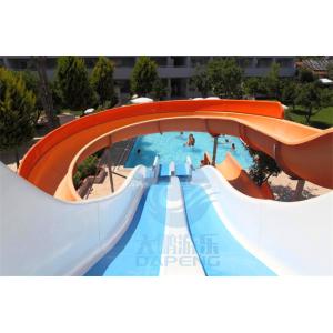 Rainbow Racing Curved Swimming Pool Water Slide Combo CE RoHS Approved