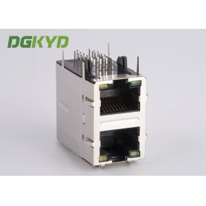 Dual deck 2 Port RJ45 Multiple Port Connectors with 1000base Transformer OEM ODM