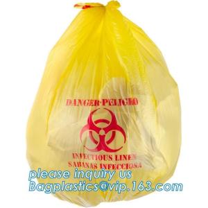 Medical Biohazard Waste Bags for Hosptial, PE Flat disposable biohazard garbage