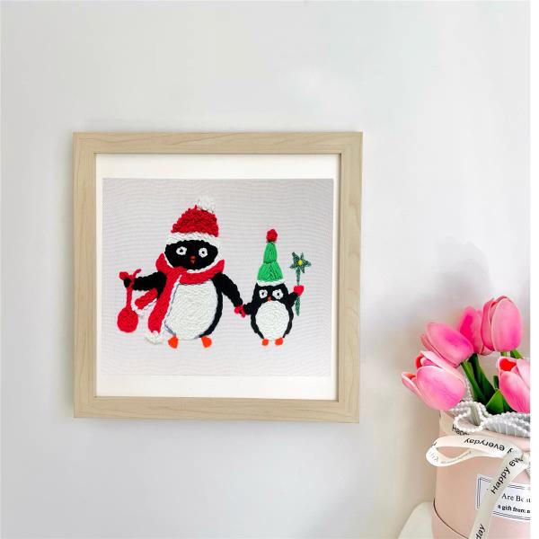 Penguin Decoration Painting Punch Needle DIY Crochet Kit For Beginners Seven Craft