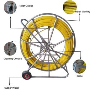 Quality 9mmx150m Fiberglass Duct Rodder , Fish Tape Conduit Rodding Equipment for sale