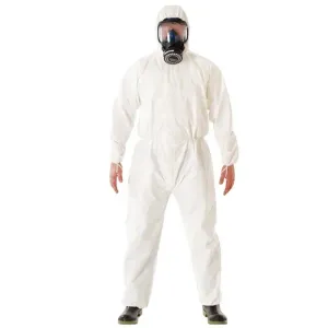 China White Disposable Coverall Non Woven Fabric with Full Body Protection and Zipper Closure on sale