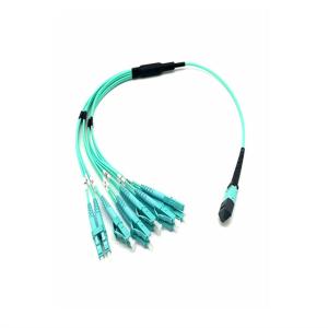 12 Cores Fiber Optic Patch Cables , MPO Multimode Patch Cable With LC Connector