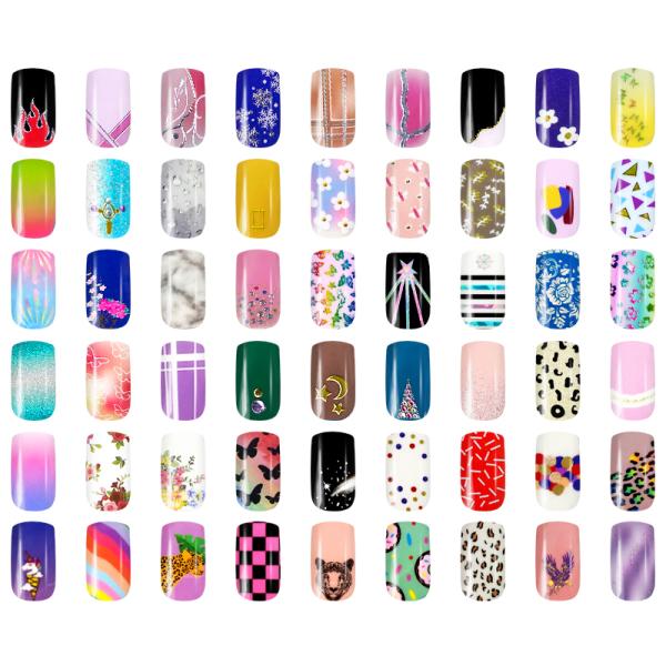 Custom Logo Glitter Wholesale Nail Art Self Adhesive Semi Cured Gel Nail Polish Wraps Sticker Nail Strips