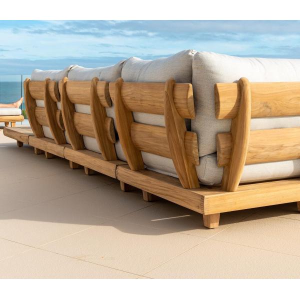 Teak Wood Commercial Hotel Sofa Garden Set Furniture with Middle Sofa Size W100xH110cm