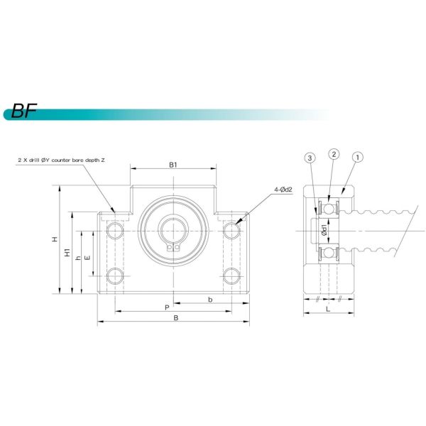 RoHS Ball Screw Support BK40 BF40 Ball Screw End Supports Bearing