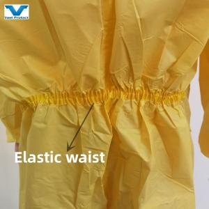 Customized Yellow Disposable Coverall Chemical Resistance Protective Suit 175
