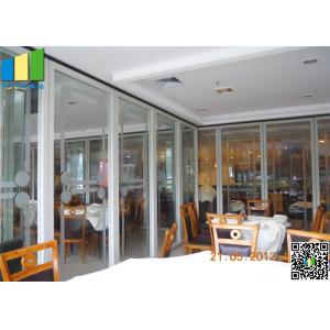 10MM Folding Glass Room Movable Wall Panels With Sliding Door 500 / 1230mm Width
