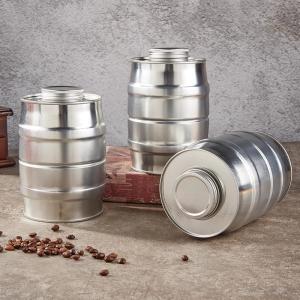 Polishing Round Coffee Tin Cans , Metal Coffee Container With 4 Color Printing
