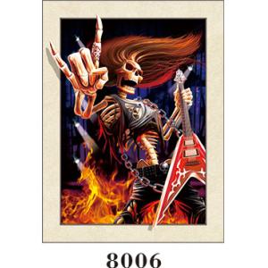 China Cool Skeleton Painting 5D Lenticular Wall Poster 4 Colour 3D UV Printing on sale