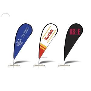 Polyester Teardrop Advertising Flag Banners With Metal Plate Base