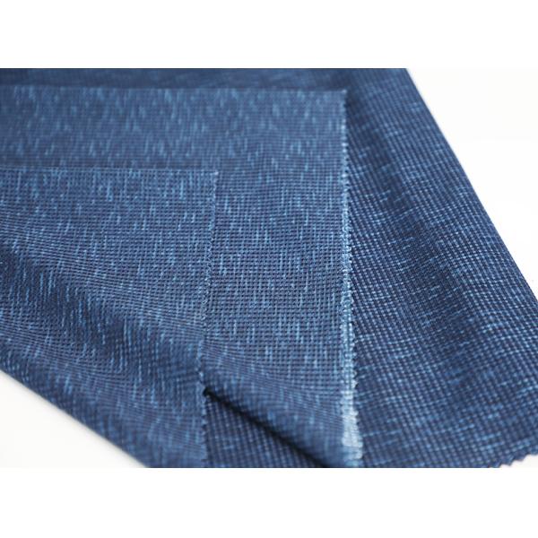 Blue Cationic Polyester Single Jersey Fabric Spandex Waffle Knit