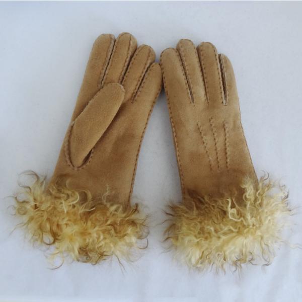 Buy Fashion Genuine Leather Shearling Sheepskin Gloves Women Fur Gloves at wholesale prices